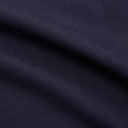 Navy Cotton and Wool Blend Regular Fit Mayfair Shirt Image 3