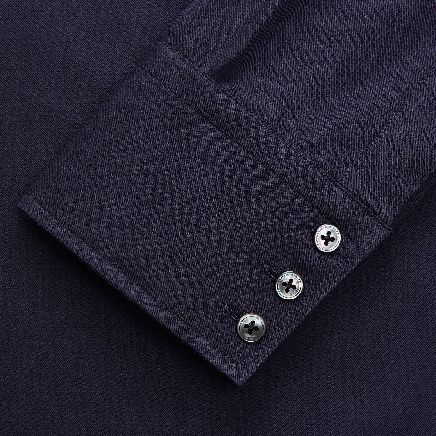 View 2 of product Navy Cotton and Wool Blend Regular Fit Mayfair Shirt