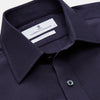 View 3 of product Navy Cotton and Wool Blend Regular Fit Mayfair Shirt
