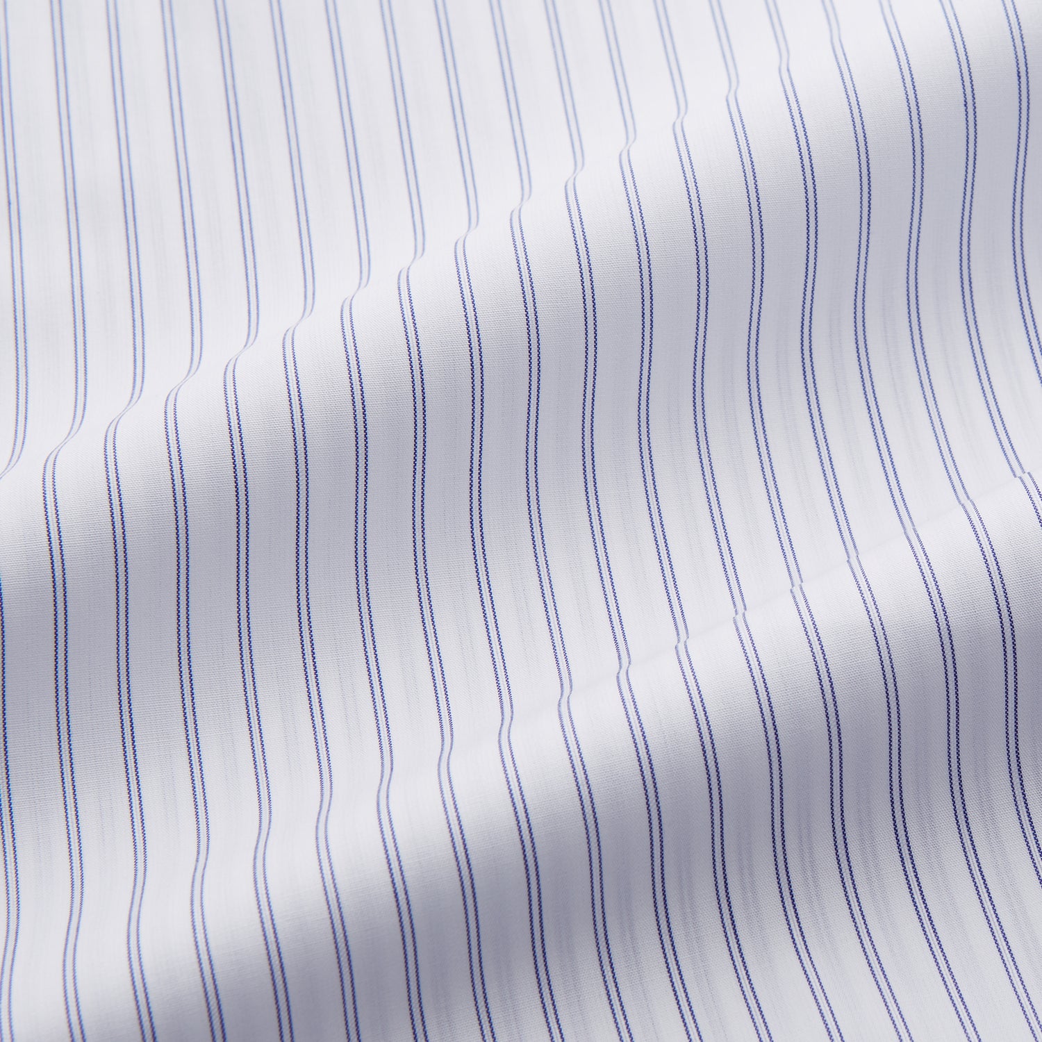 View 3 of product White and Blue Halo Stripe Cotton Regular Fit Mayfair Shirt