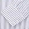 View 2 of product White and Blue Halo Stripe Cotton Regular Fit Mayfair Shirt