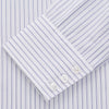 White and Blue Halo Stripe Cotton Regular Fit Mayfair Shirt