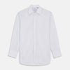 View 1 of product White and Blue Halo Stripe Cotton Regular Fit Mayfair Shirt