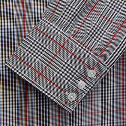 Black Prince of Wales Check Cotton Regular Fit Mayfair Shirt