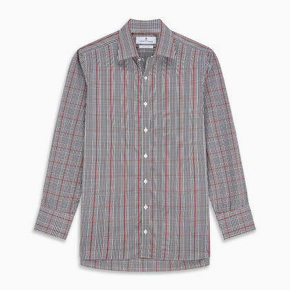 Black Prince of Wales Check Cotton Regular Fit Mayfair Shirt Image 5