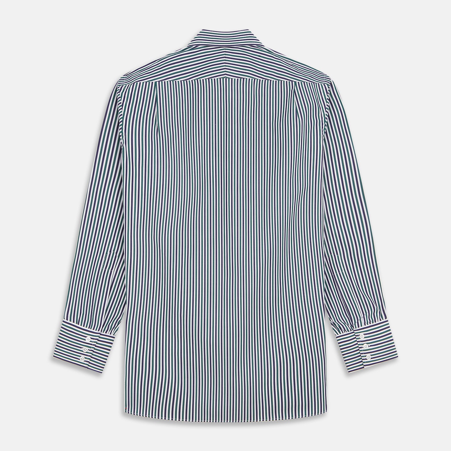 View 5 of product Green and Blue Stripe Cotton Regular Fit Mayfair Shirt