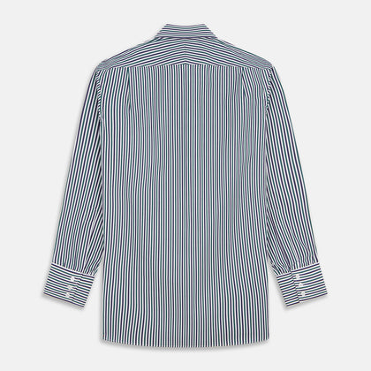 Green and Blue Stripe Cotton Regular Fit Mayfair Shirt Image 4