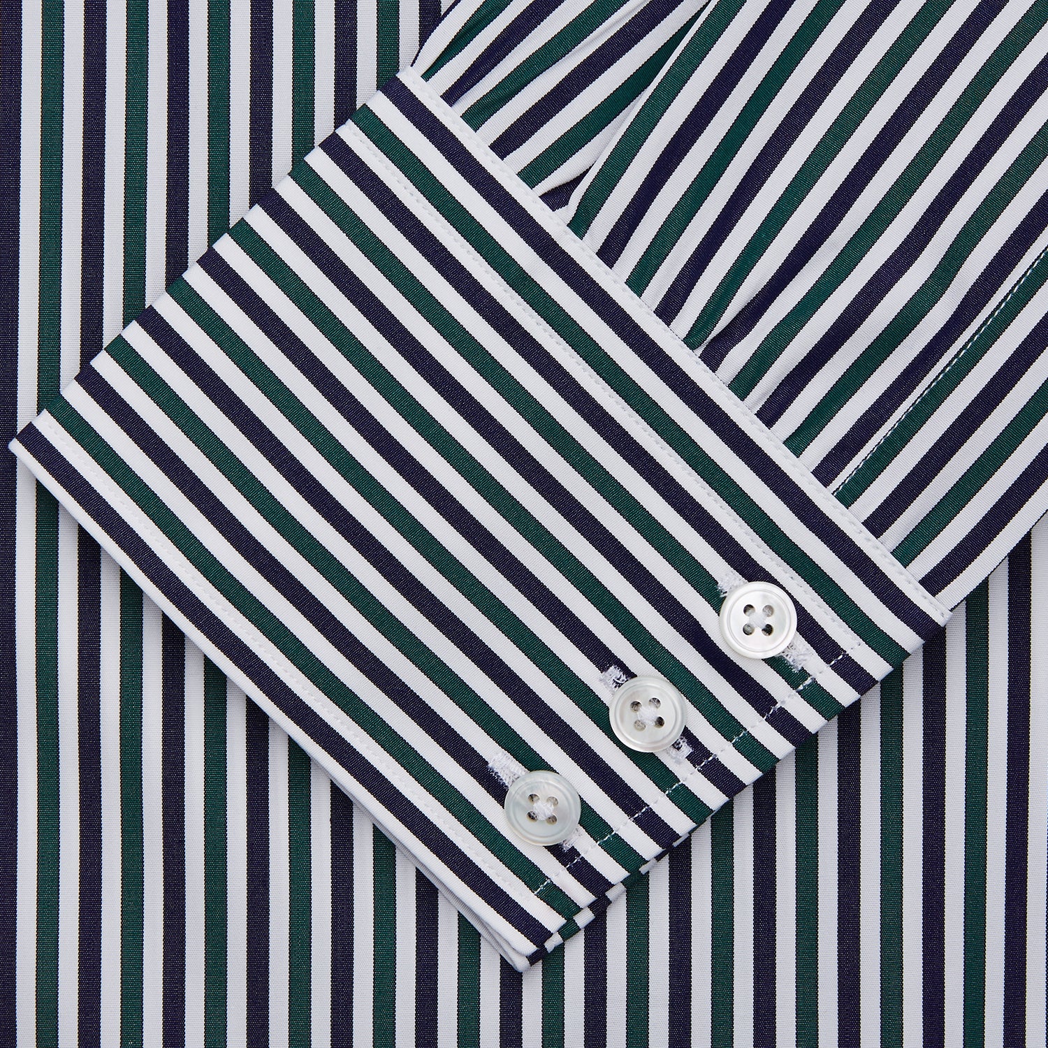 View 2 of product Green and Blue Stripe Cotton Regular Fit Mayfair Shirt