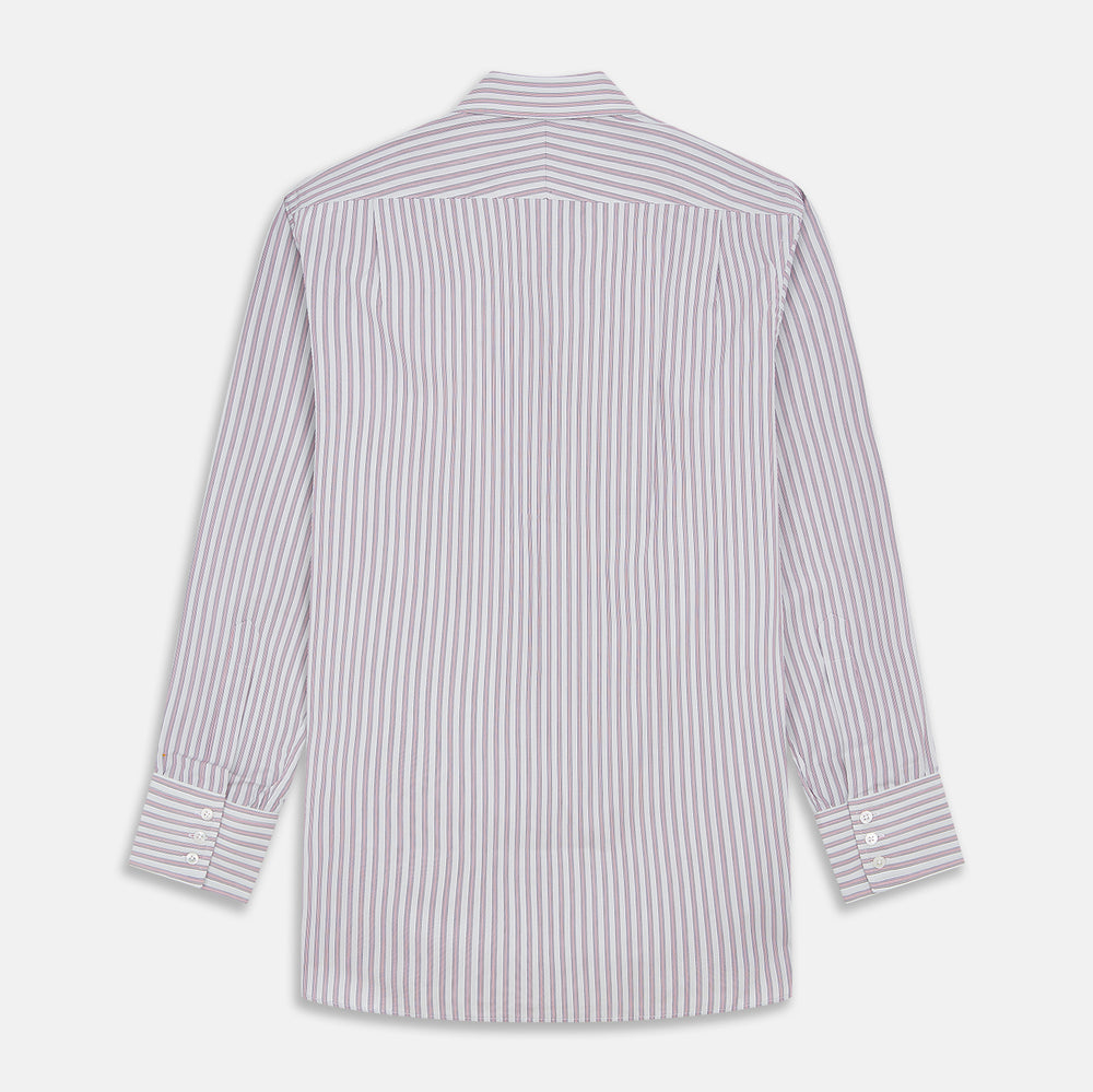 Red and Blue Stripe Cotton Regular Fit Mayfair Shirt