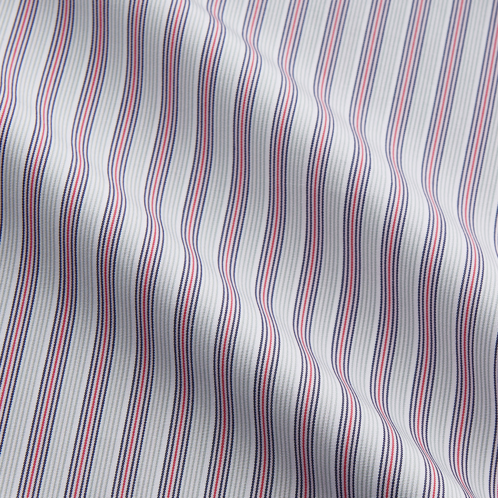 Red and Blue Stripe Cotton Regular Fit Mayfair Shirt