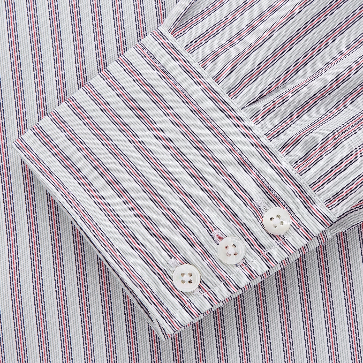 View 3 of product Red and Blue Stripe Cotton Regular Fit Mayfair Shirt