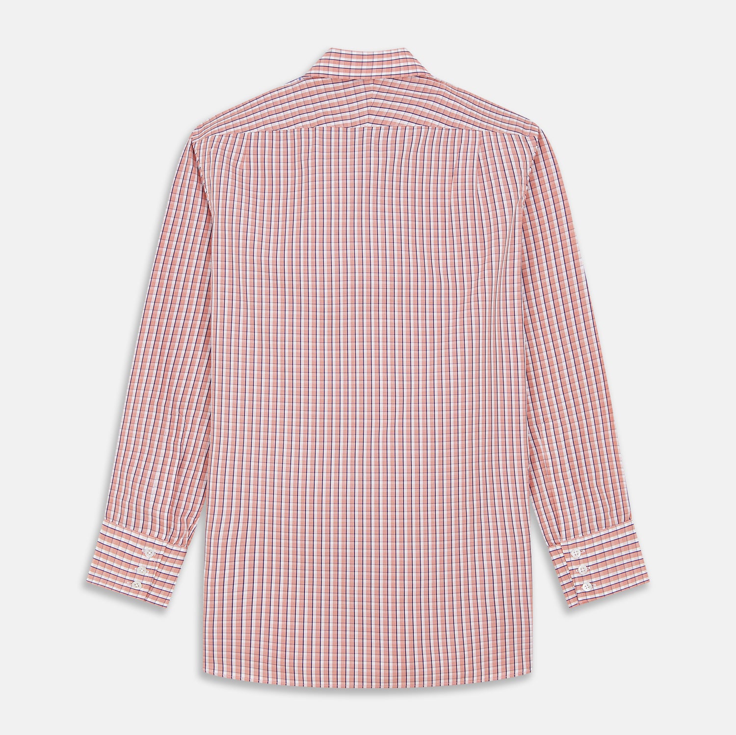 View 5 of product Orange and White Check Cotton Regular Fit Mayfair Shirt
