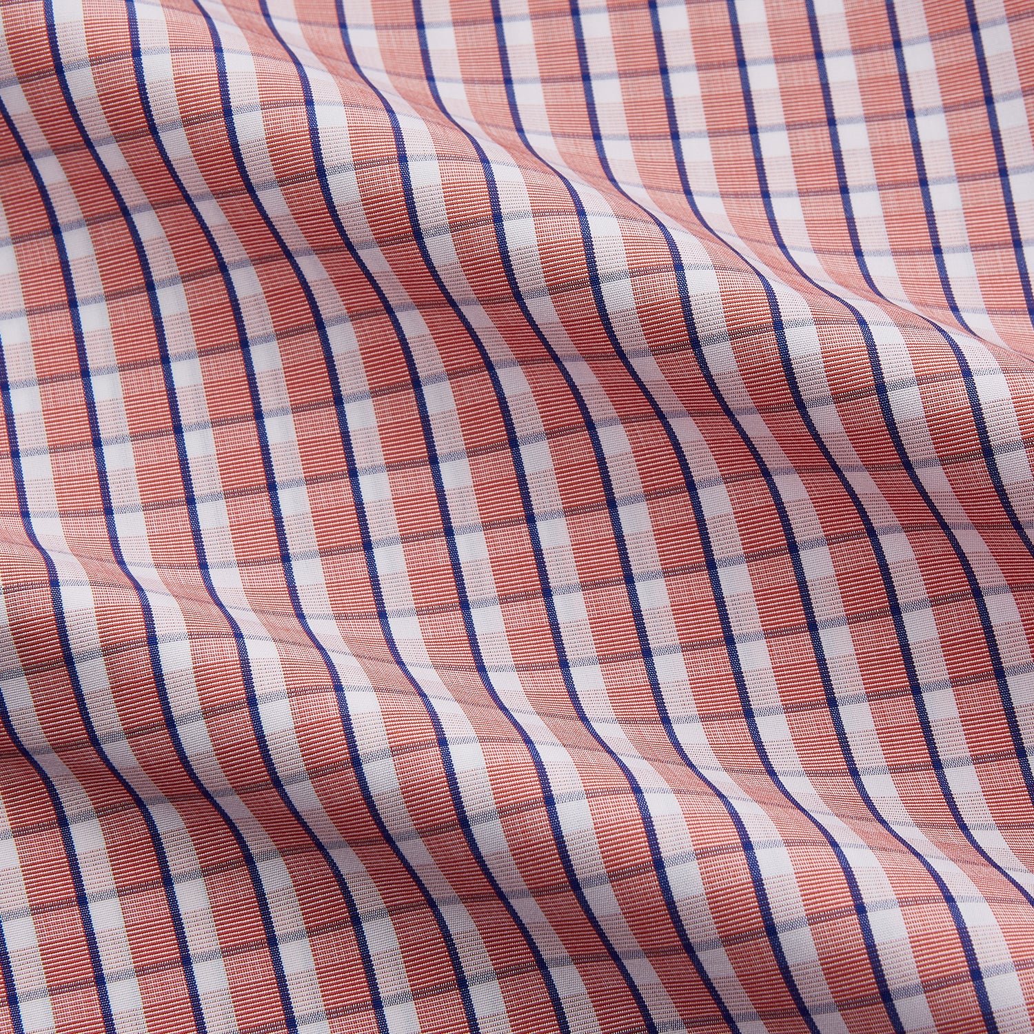 View 4 of product Orange and White Check Cotton Regular Fit Mayfair Shirt