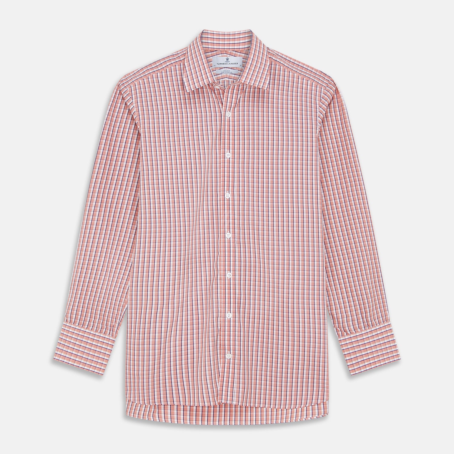 View 1 of product Orange and White Check Cotton Regular Fit Mayfair Shirt
