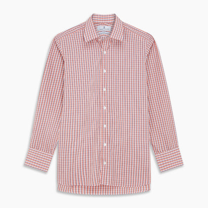 T.M Lewin Regular Fit Navy Red Multi Check Shirt