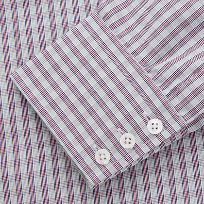 Red and Blue Check Cotton Regular Fit Mayfair Shirt Image 3