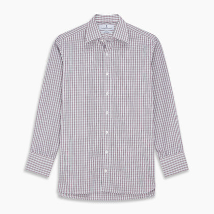 Red and Blue Check Cotton Regular Fit Mayfair Shirt Image 5