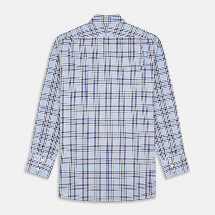 Blue and Yellow Check Cotton Regular Fit Mayfair Shirt Image 4