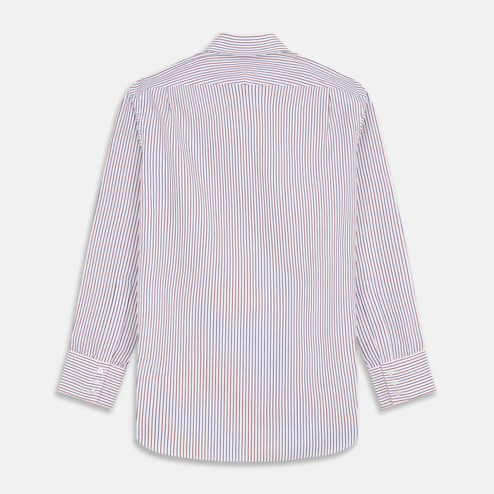 Red and Blue Stripe Cotton Regular Fit Mayfair Shirt Image 4