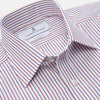 View 4 of product Red and Blue Stripe Cotton Regular Fit Mayfair Shirt