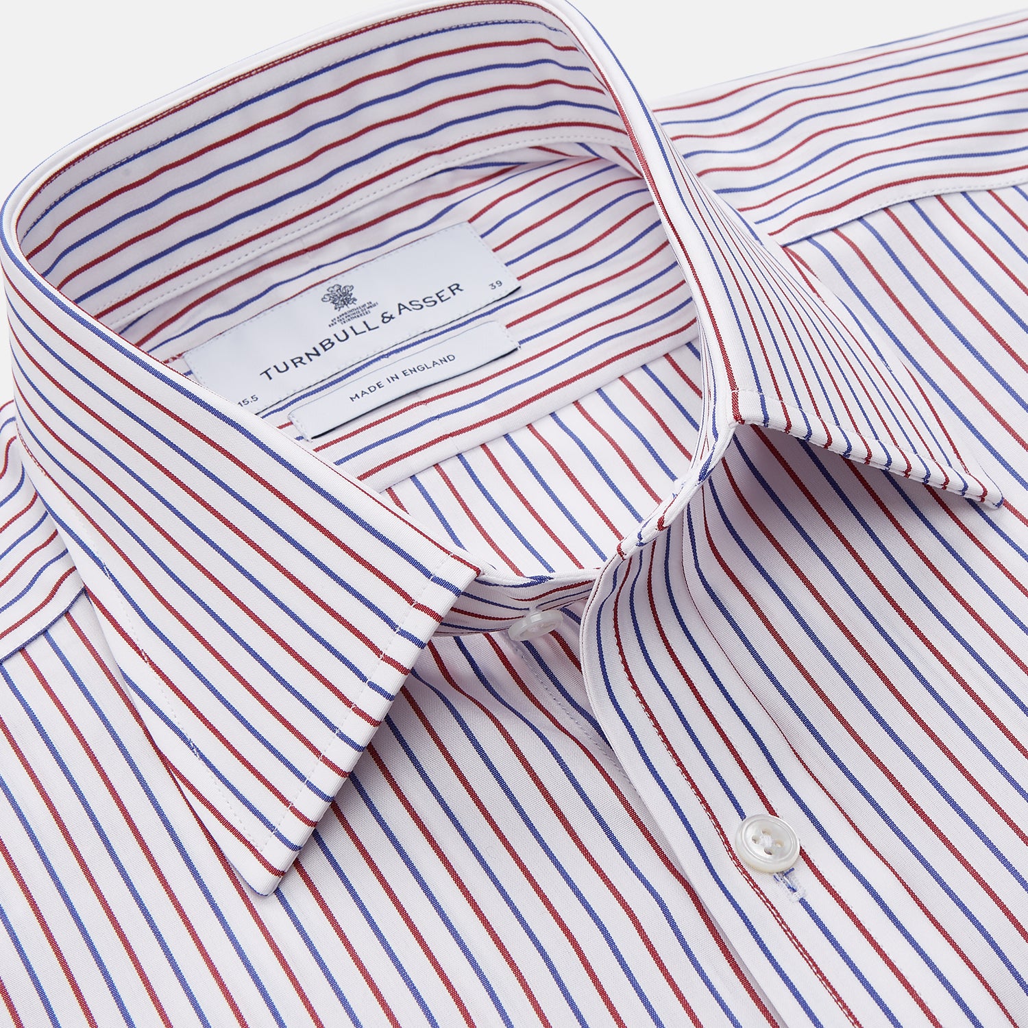 View 4 of product Red and Blue Stripe Cotton Regular Fit Mayfair Shirt