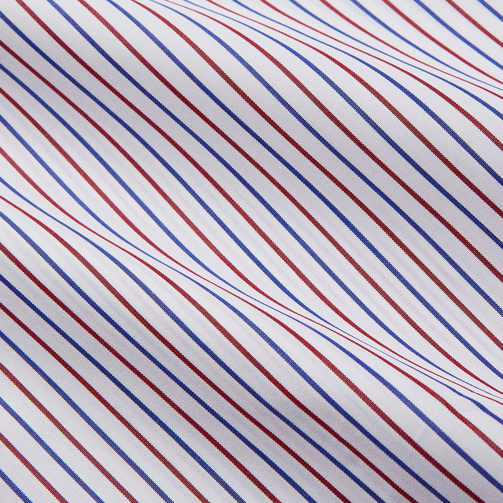 Red and Blue Stripe Cotton Regular Fit Mayfair Shirt