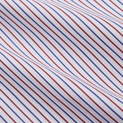 Red and Blue Stripe Cotton Regular Fit Mayfair Shirt