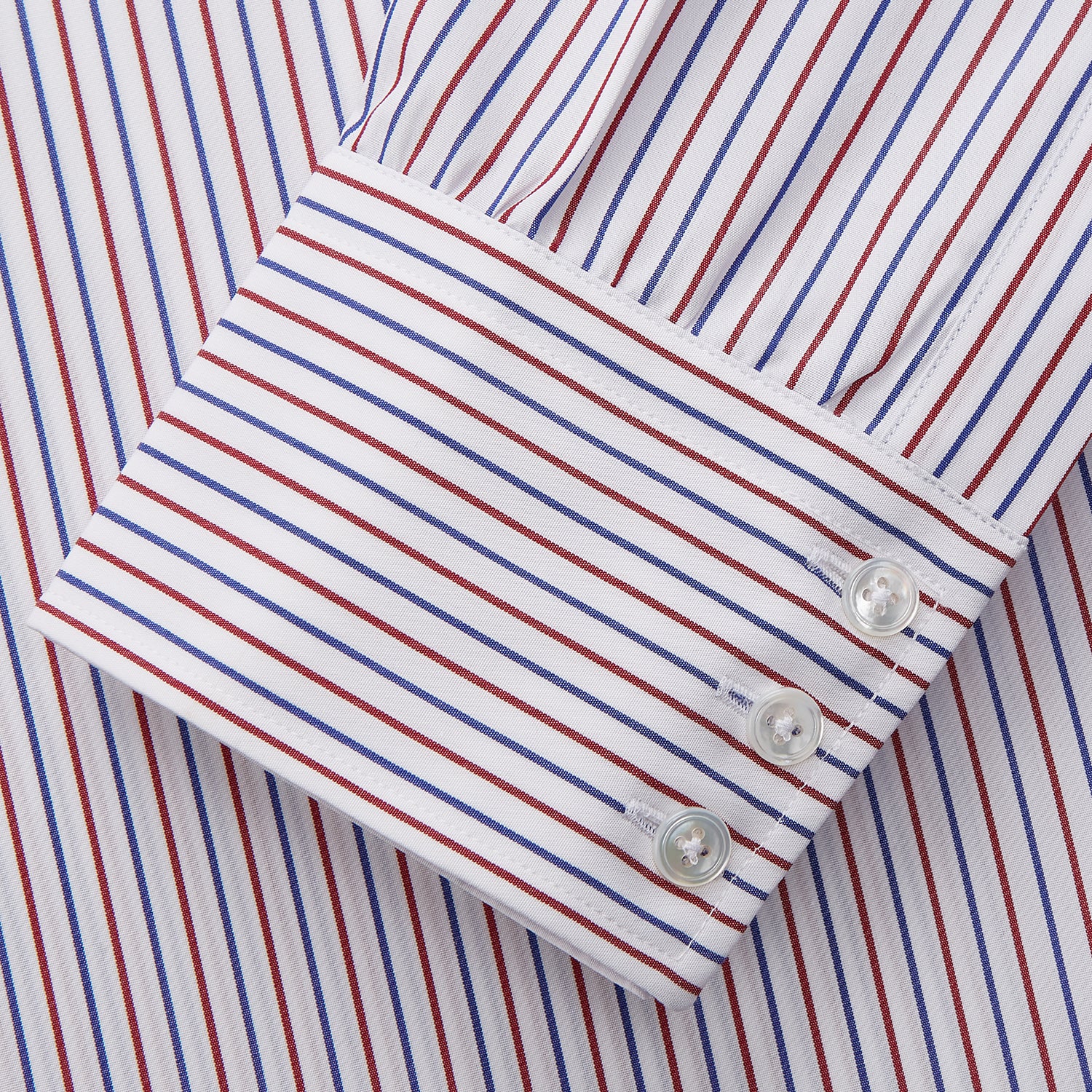 View 3 of product Red and Blue Stripe Cotton Regular Fit Mayfair Shirt
