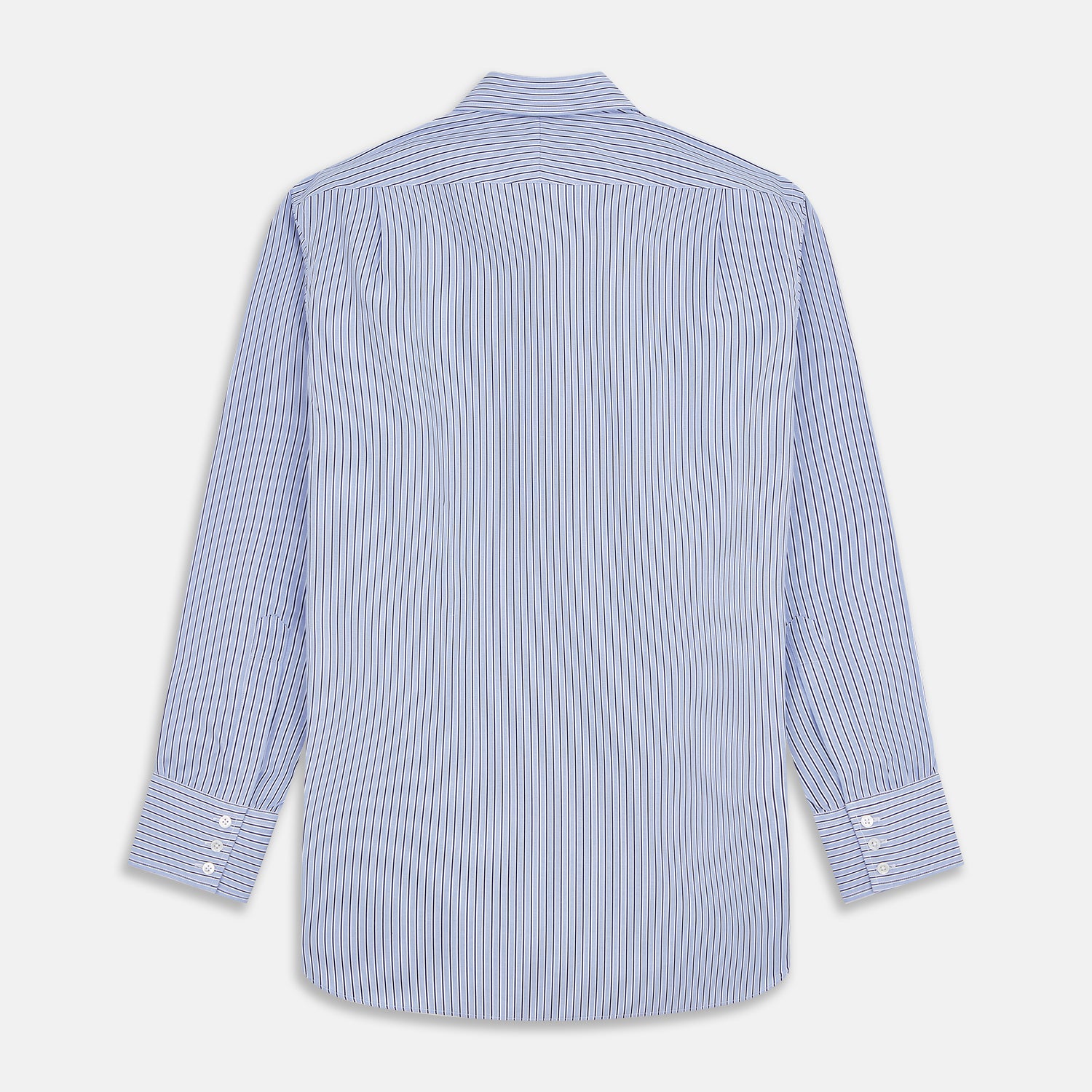 View 5 of product Blue and Navy Halo Stripe Cotton Regular Fit Mayfair Shirt