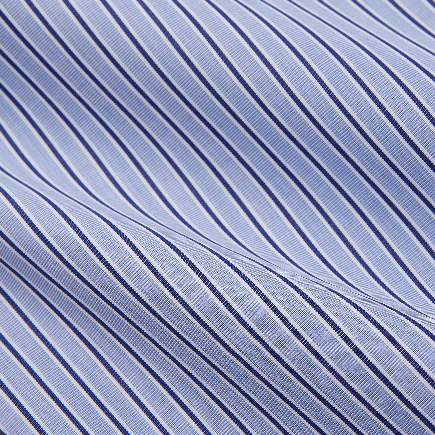View 4 of product Blue and Navy Halo Stripe Cotton Regular Fit Mayfair Shirt