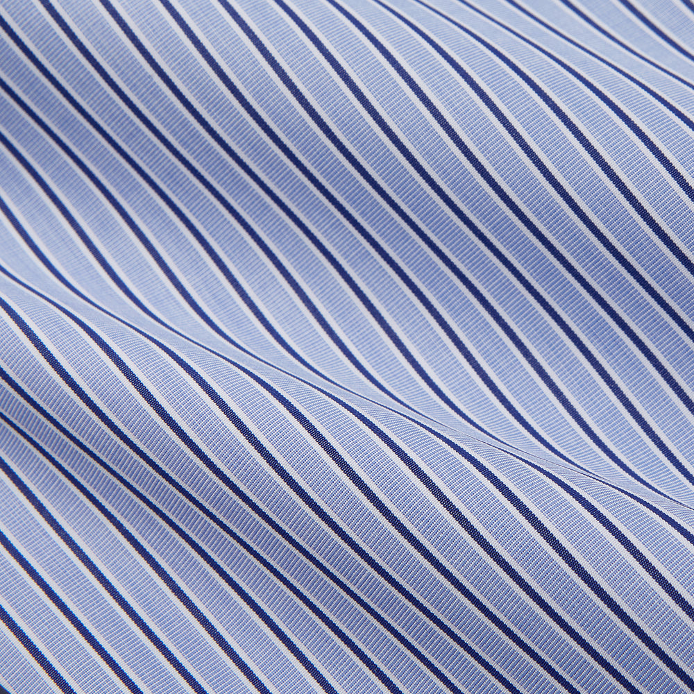 Blue and Navy Halo Stripe Cotton Regular Fit Mayfair Shirt