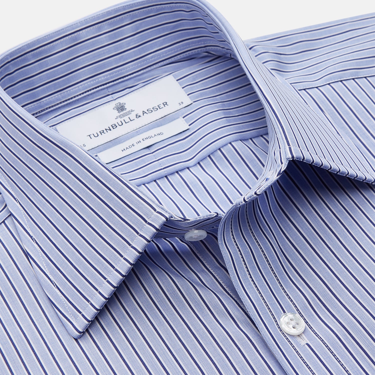 View 3 of product Blue and Navy Halo Stripe Cotton Regular Fit Mayfair Shirt