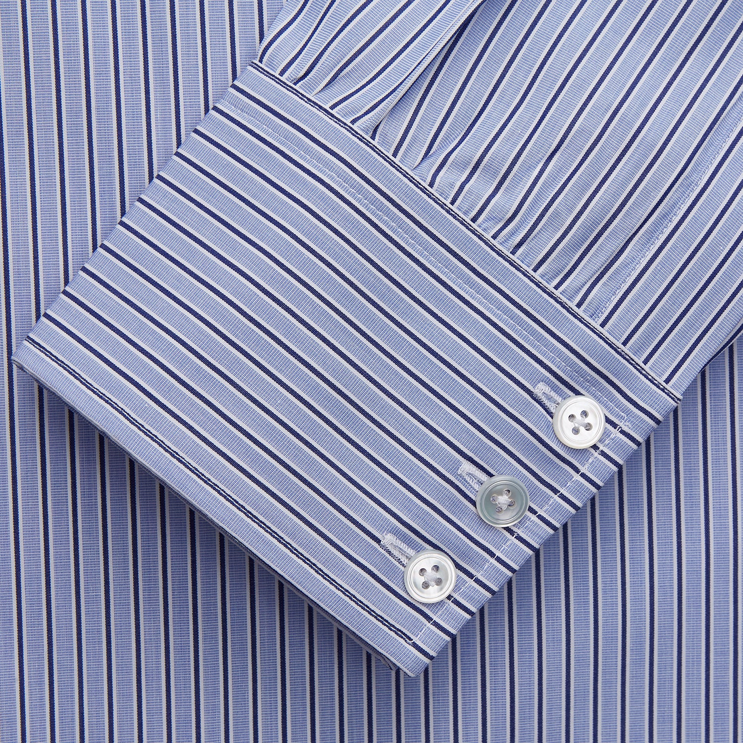 View 2 of product Blue and Navy Halo Stripe Cotton Regular Fit Mayfair Shirt