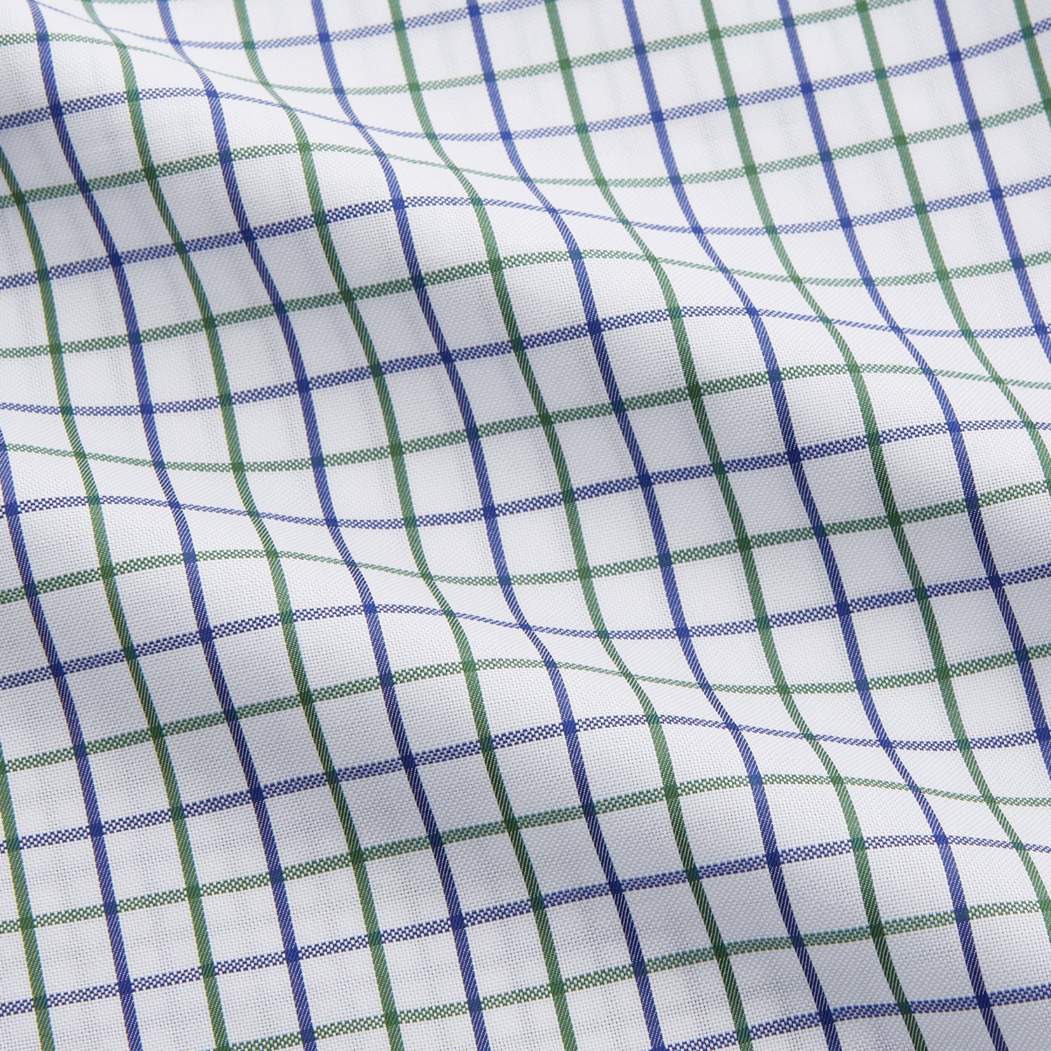 View 4 of product Green and Blue Check Cotton Tailored Fit Shelton Shirt