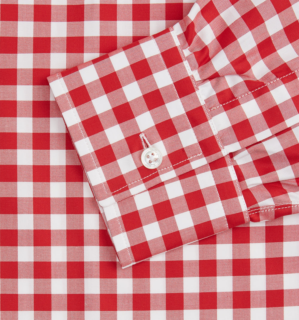 Burgundy Multi Check Cotton Weekend Fit Hayne Shirt