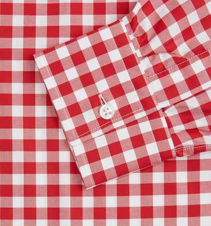 Burgundy Multi Check Cotton Weekend Fit Hayne Shirt Image 2