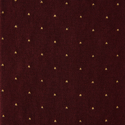 Burgundy and Gold Polka Dot Cotton Mid-length Socks