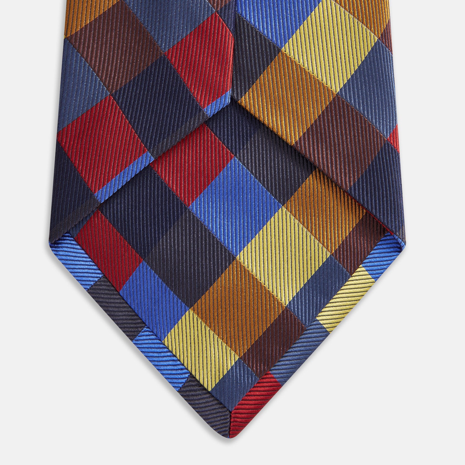 View 3 of product Blue, Red and Yellow Checker Silk Tie