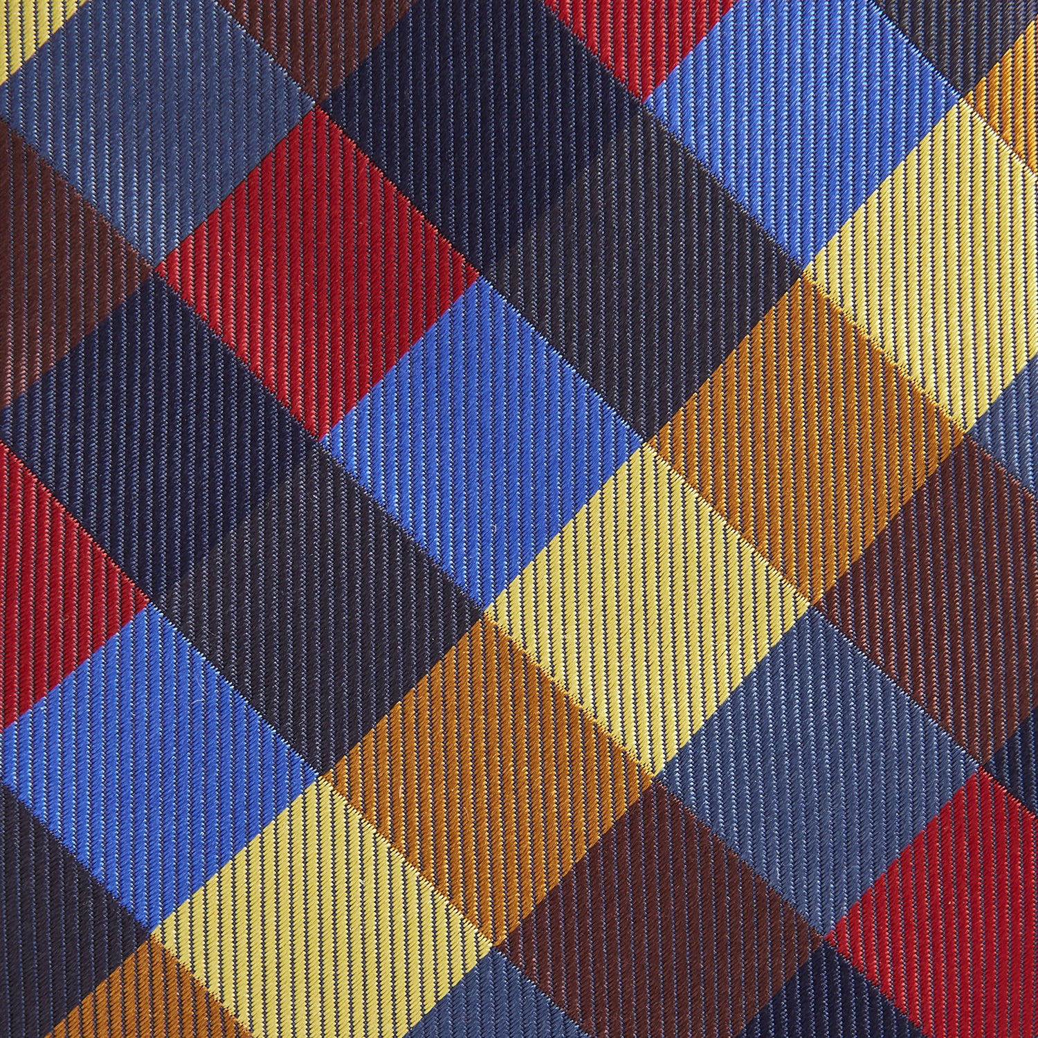 Blue, Red and Yellow Checker Silk Tie