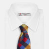 View 4 of product Blue, Red and Yellow Checker Silk Tie