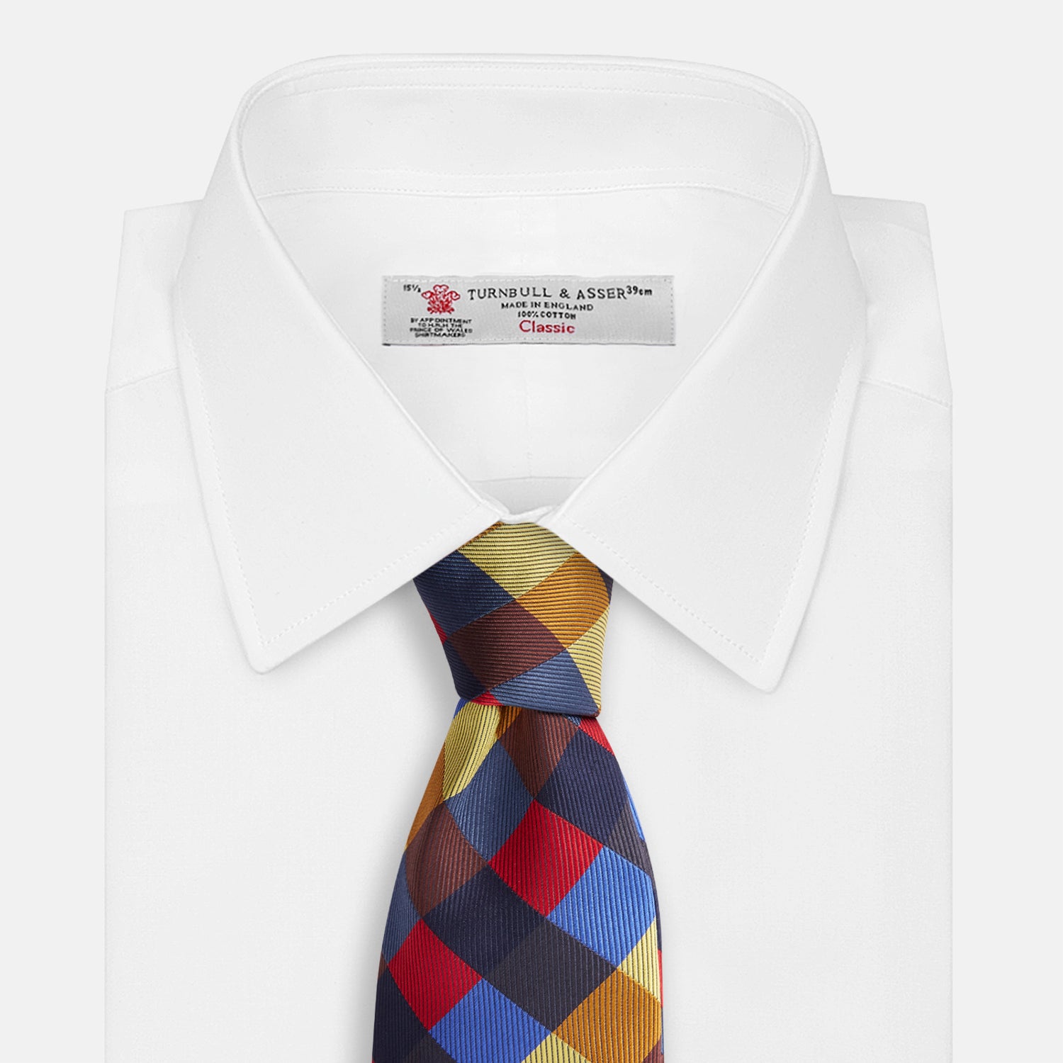 View 4 of product Blue, Red and Yellow Checker Silk Tie