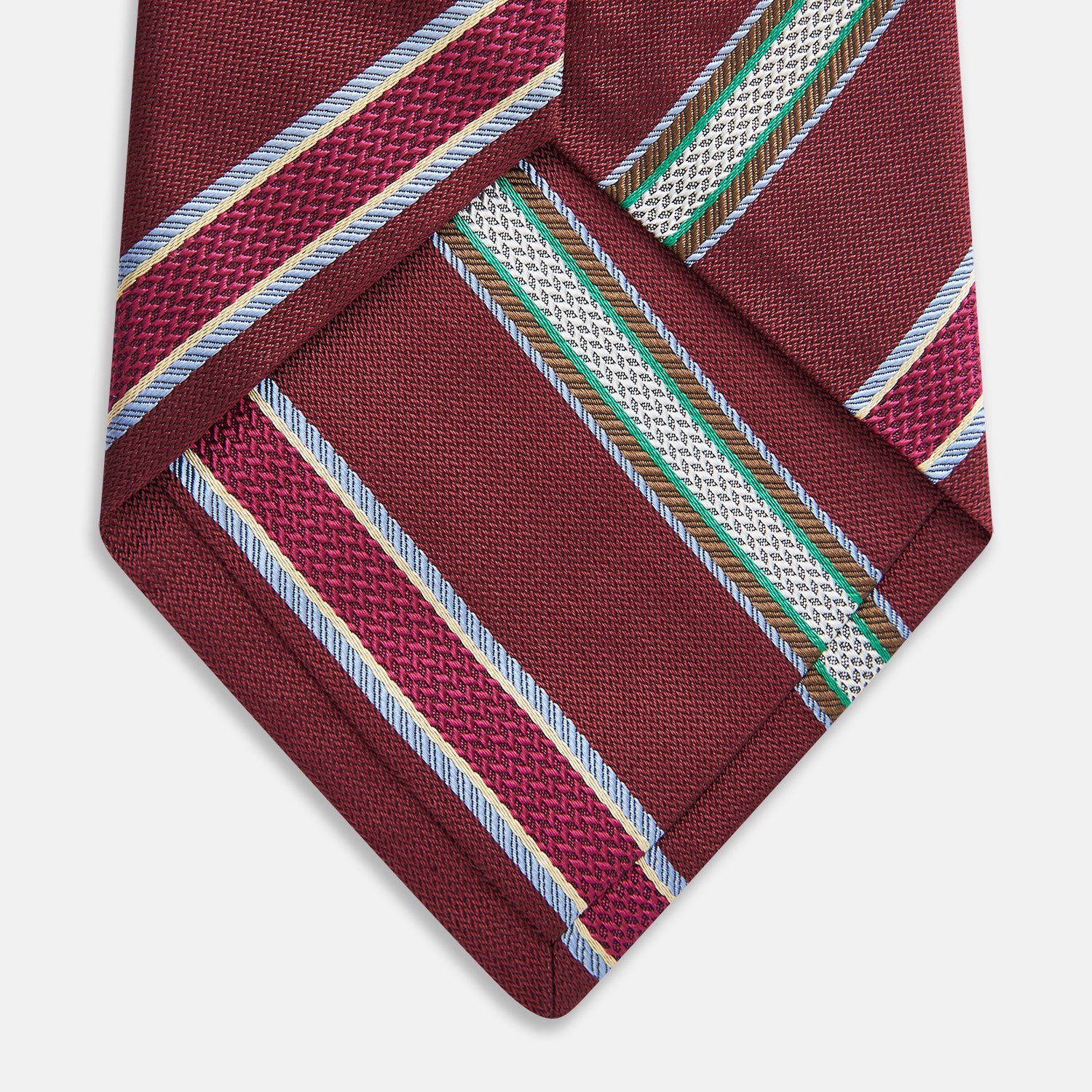 View 3 of product Burgundy Multi Stripe Silk Tie