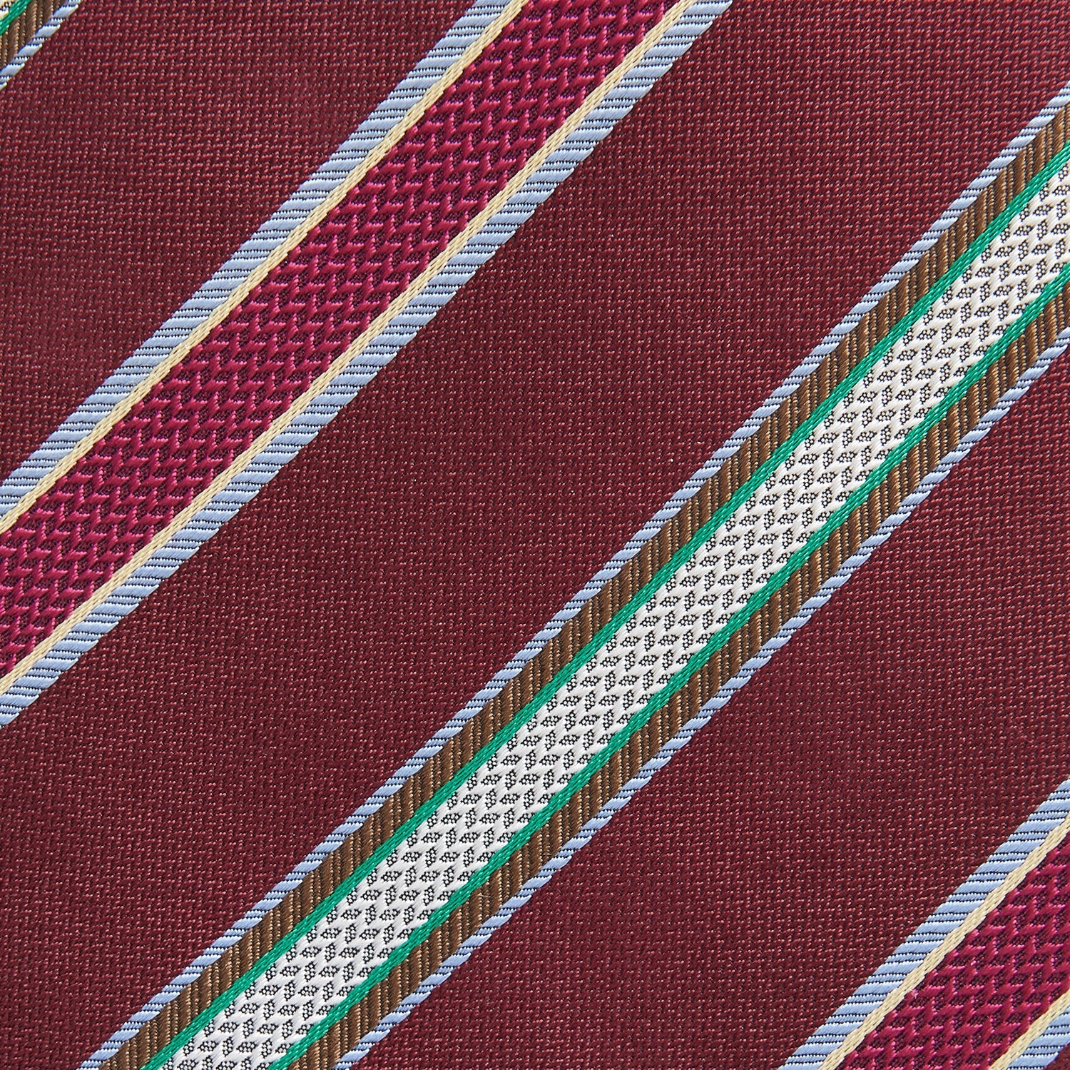 Burgundy Multi Stripe Silk Tie