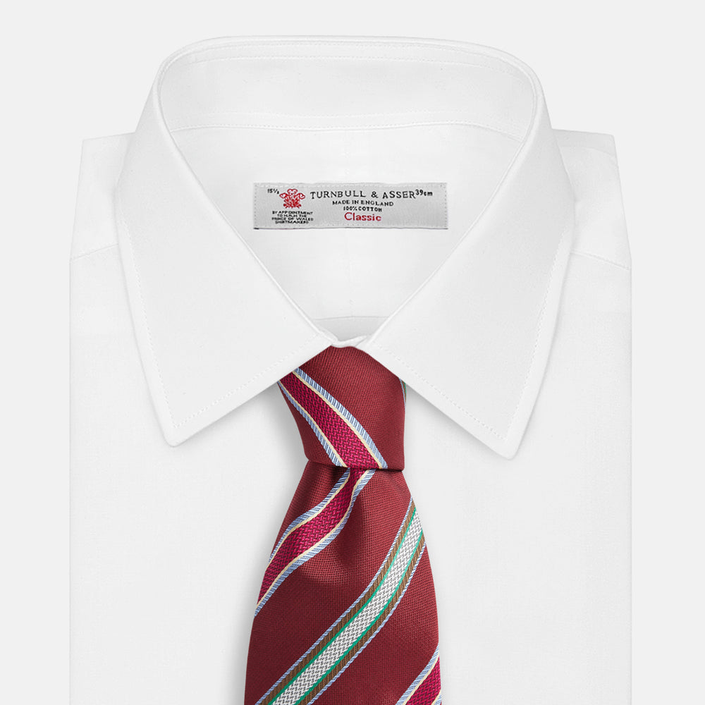 Burgundy Multi Stripe Silk Tie