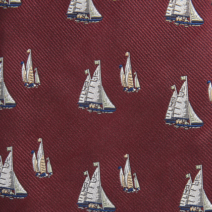 Burgundy Racing Yachts Silk Tie