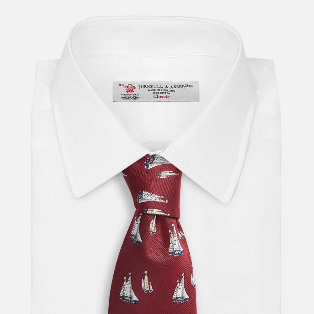 Burgundy Racing Yachts Silk Tie