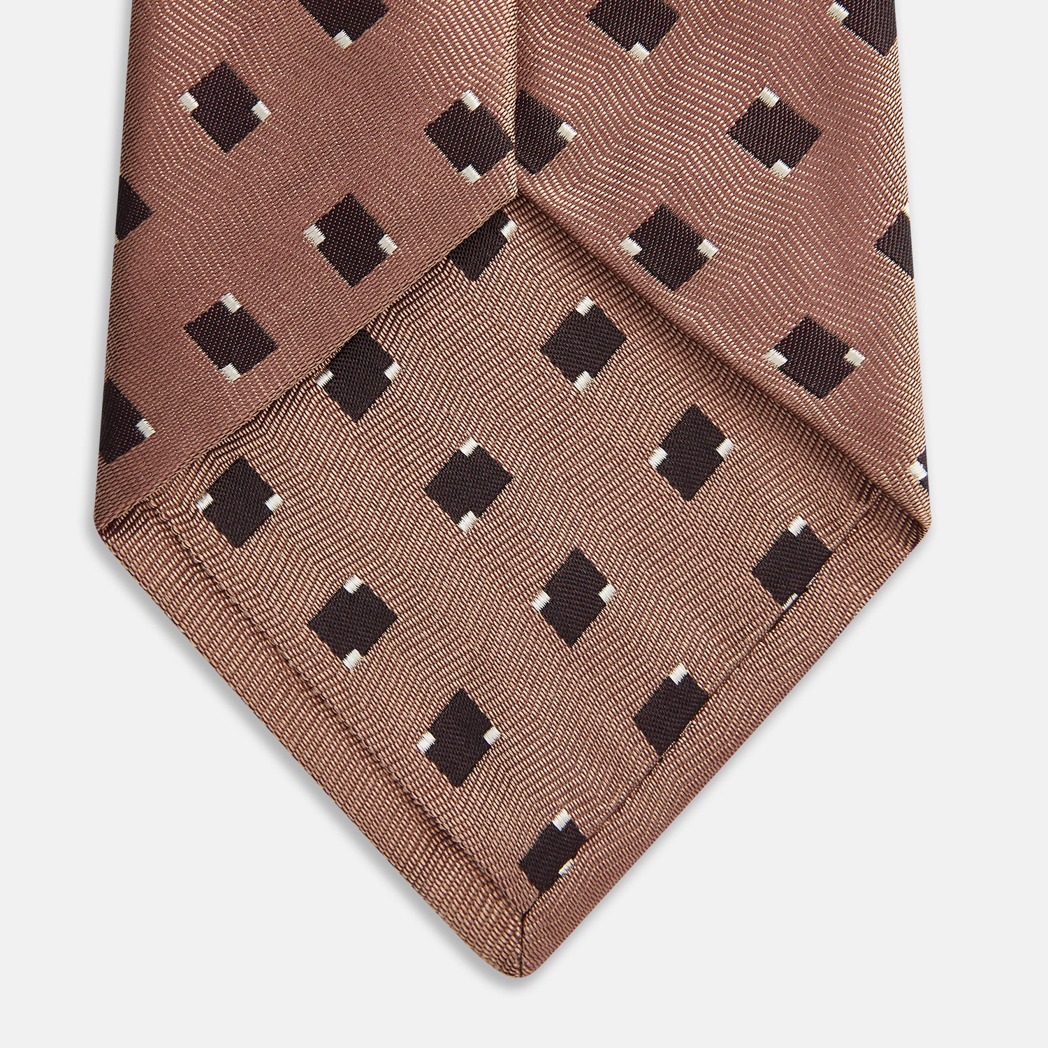 View 3 of product Bronze and Chocolate Brown Tile Silk Tie