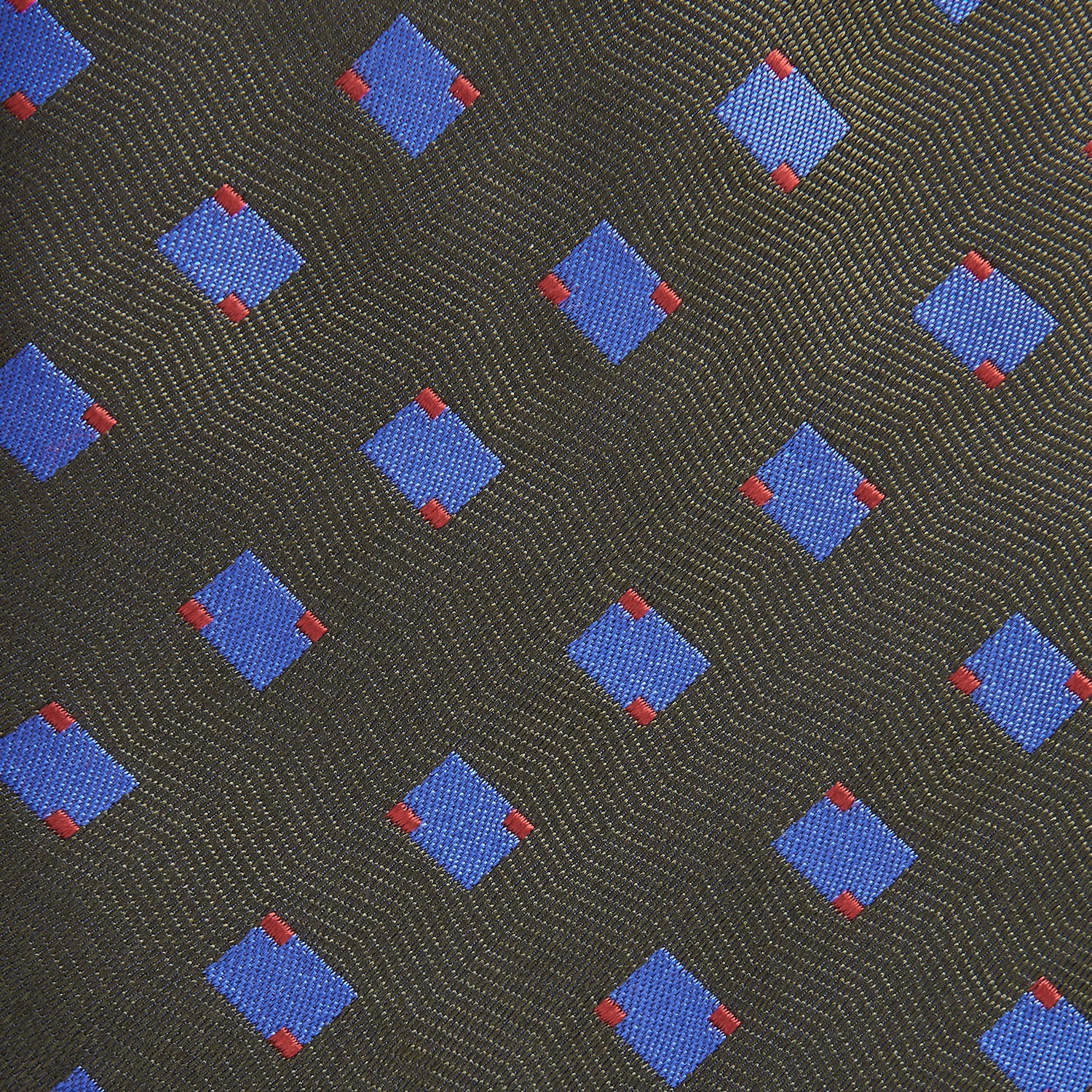 View 2 of product Dark Green and Blue Tile Silk Tie