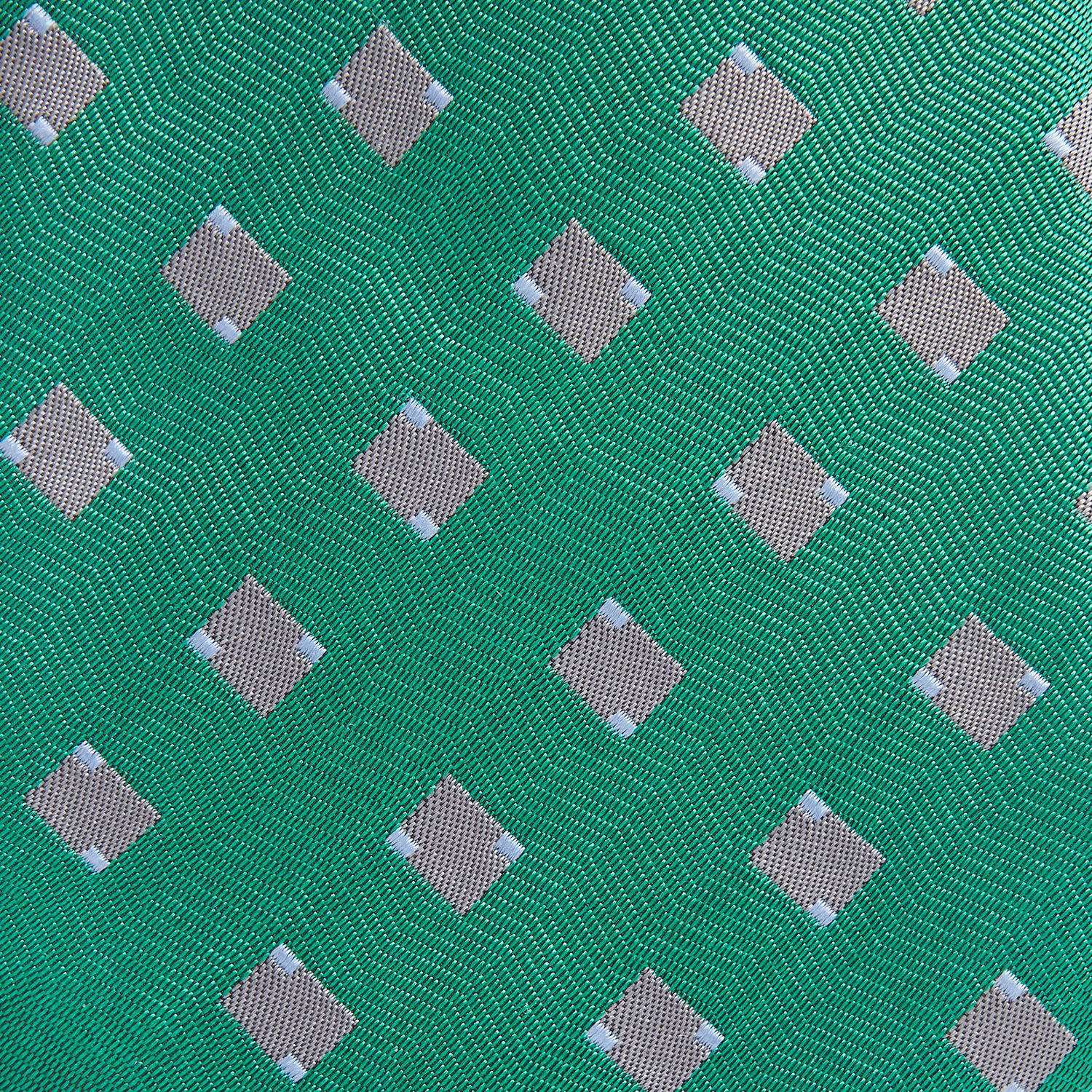 View 3 of product Kelly Green and Grey Tile Silk Tie