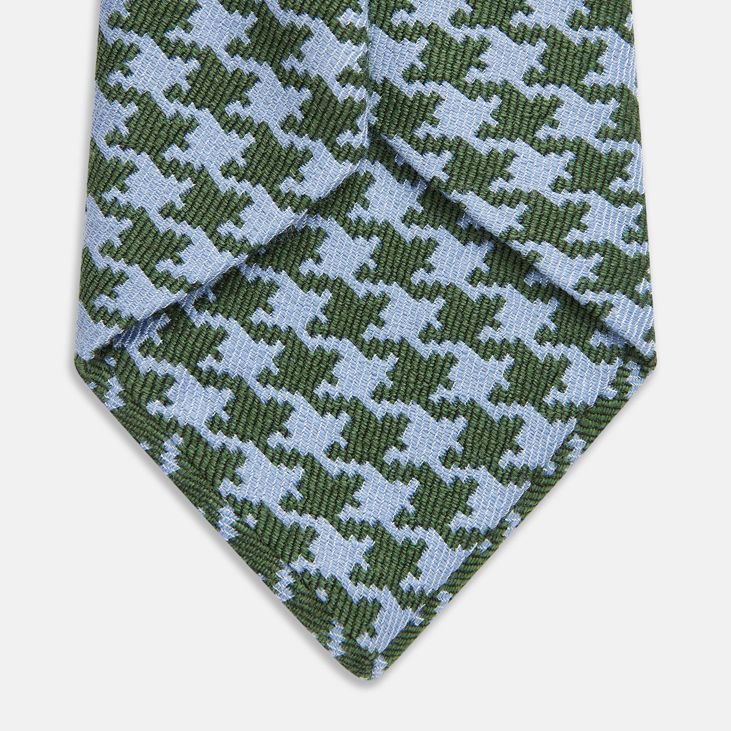 View 3 of product Green and Blue Houndstooth Wool Blend Tie